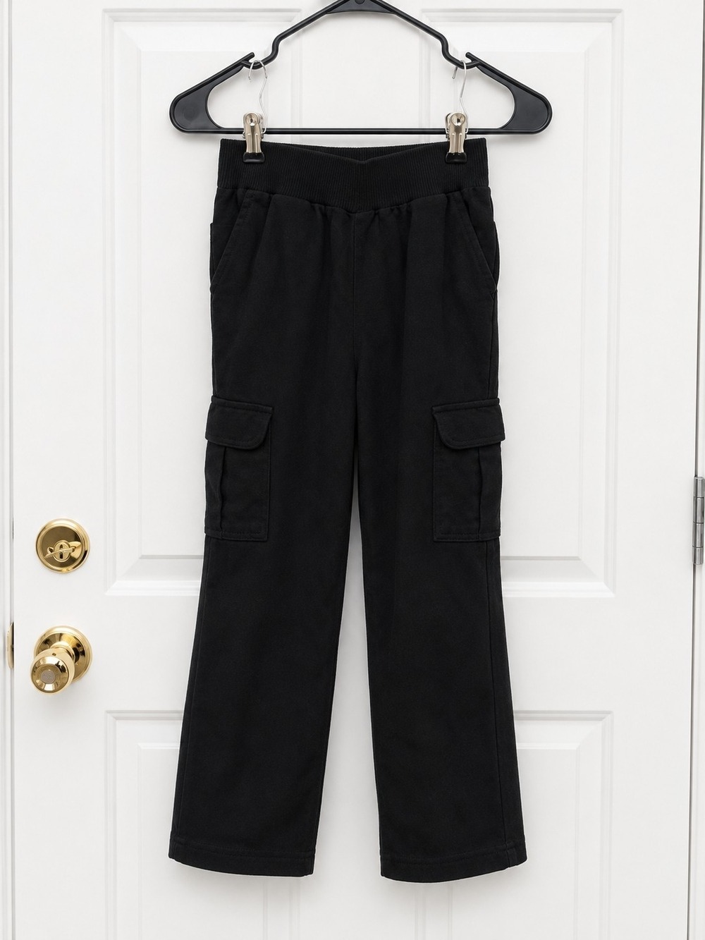 Boys Black Cargo Pants - Picture 3 of 5